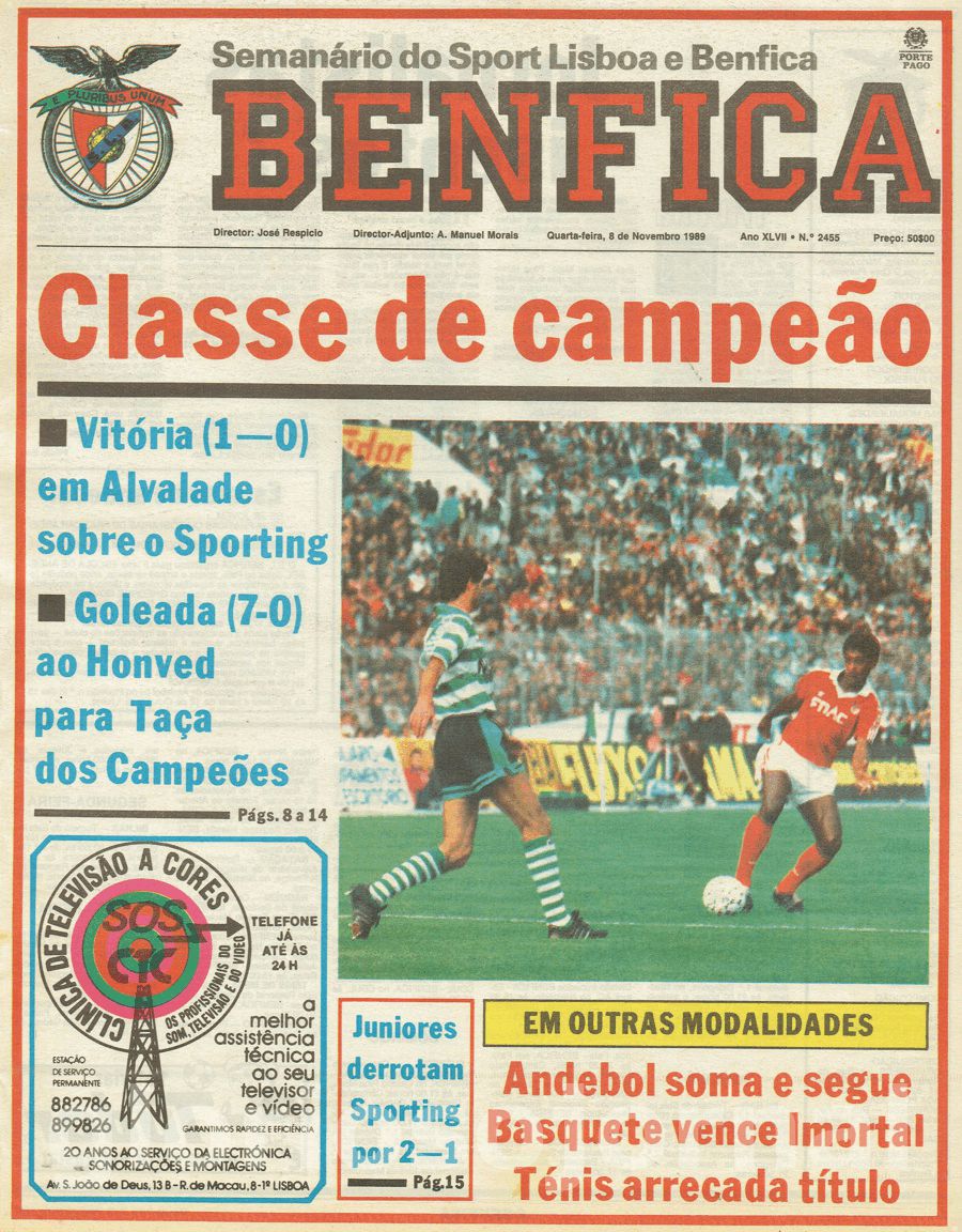 jornal o benfica 2455 1989-11-08